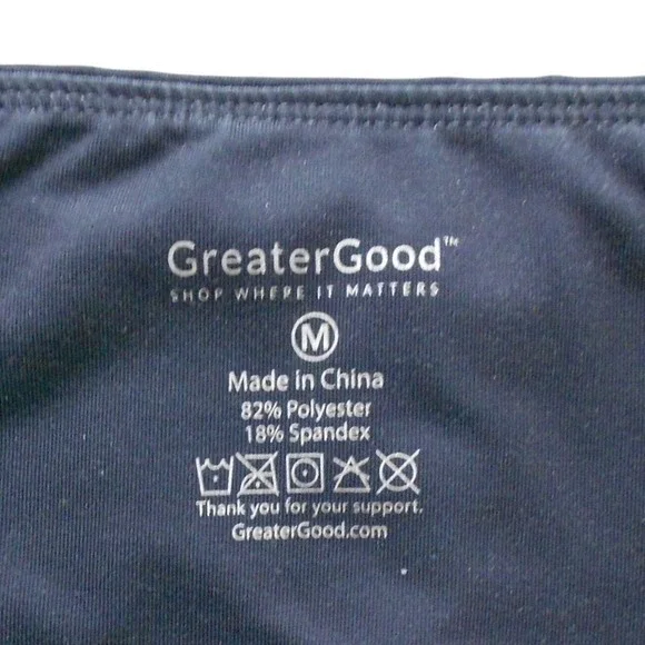 GreaterGood Leggings Womens Medium Gray Floral High Rise Paw Print Side Pockets - Picture 6 of 12